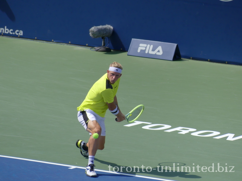 Backhand from Alejandro DAVIDOVICH FOKINA (ESP) in semifinal match 12 August 2023 National Bank Open