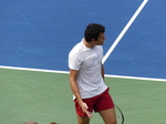 Frustrated Milos Raonic on Centre Court