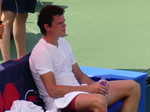 Milos Raonic (CDN) during changeover in match with Mackenzie McDonald (USA)