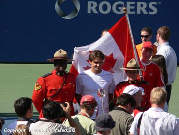 RCMP, Roger Federer and Canadian Flag.