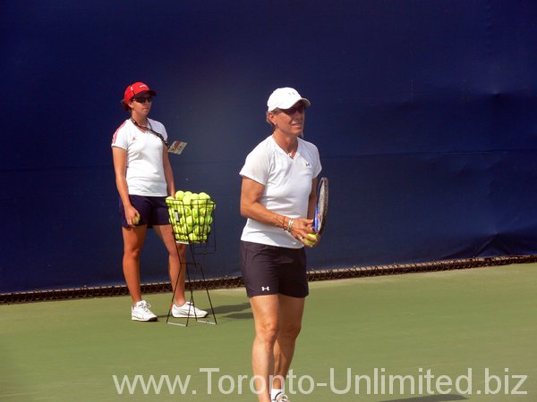 Martina Navratilova practicing at Rexall Centre, Rogers Cup 2009.