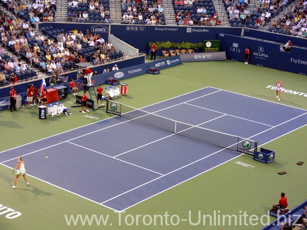 Sharapova and petrova on Stadium Court, Rexall Centre, Rogers Cup.