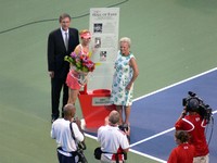 Monica Seles being inducted to Canadian Tennis Hall of Fame.