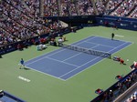 Grigor Dimitrov and Jo-Wilfried Tsonga playing on Stadium Court August 9, 2014 Rogers Cup Toronto