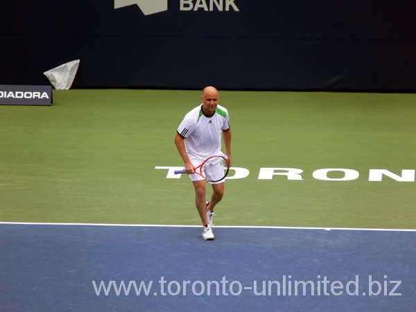 Andre Agassi on Centre Court in Toronto.