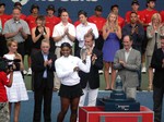 Serena Williams with Championship Trophy