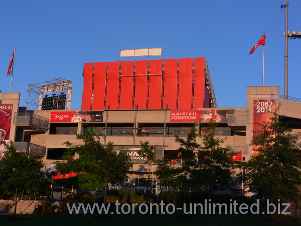 Rexall Centre at dusk during Rogers Cup 2012.