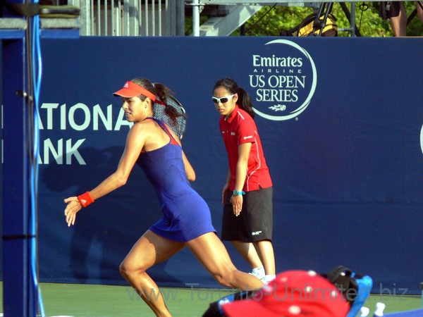 Ana Ivanovic on the run playing Flavia Pennetta (ITA) August 7, 2013 Rogers Cup Toronto
