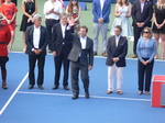 A member of the Official Party, Ghislain Parent a Chief Financial Officer and Executive Vice-President   Finance and Treasury for National Bank on the Centre Court 