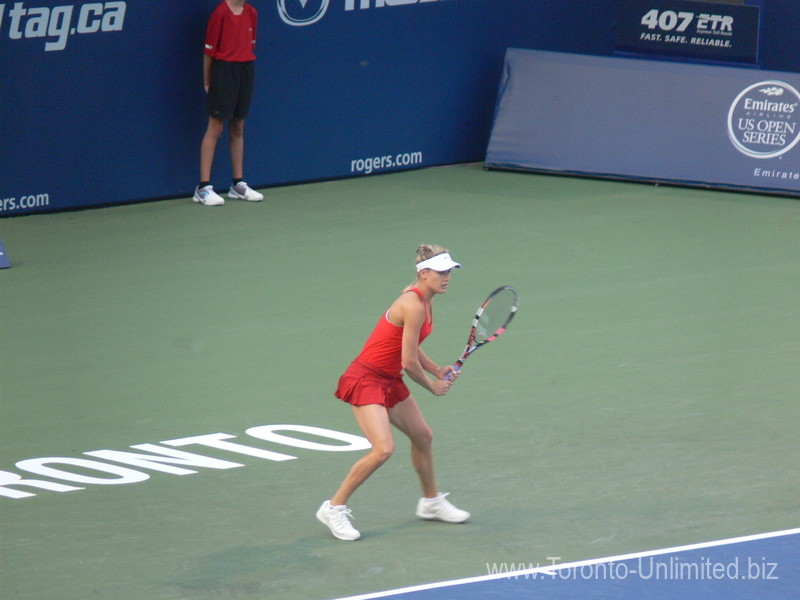 Eugenie Bouchard (CDN) on Centre Court playing Belinda Bencic (SUI) 11 August 2015 Rogers Cup Toronto