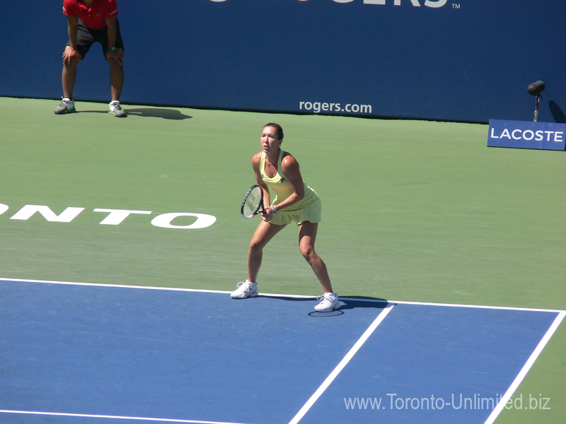Jelena Jankovic (SRB) on Centre Court playing Simona Halep (ROU) 12 August 2015 Rogers Cup in Toronto
