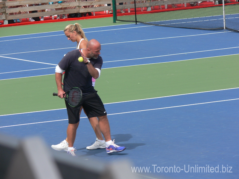 David Kotyza demonstration something on the practice court 10 August 2015 Rogers Cup in Toronto 