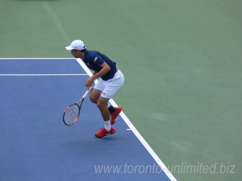 Kei Nishikori (JPN) is playing on Centre Court with Novak Djokovic (SRB) in singles final 32 July 2016 Rogers Cup Toronto 