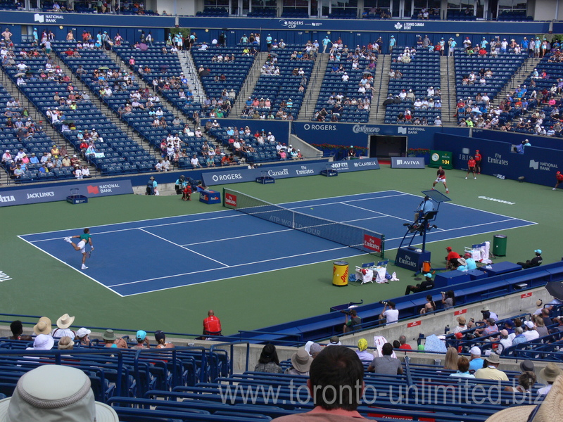 Tomas Berdych (CZE) and Borna Coric (CRO) on Centre Court 26 July 2016 Rogers Cup in Toronto 