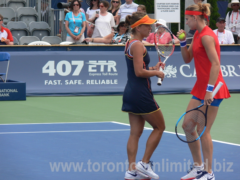 Lucie Safarova and Barbora Strycova in doubles match 12 August 2017 Rogers Cup Toronto!