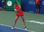 Caroline Garcia returning backhand on Central Court to Simona Halep 11 August 2017 Rogers Cup Toronto!