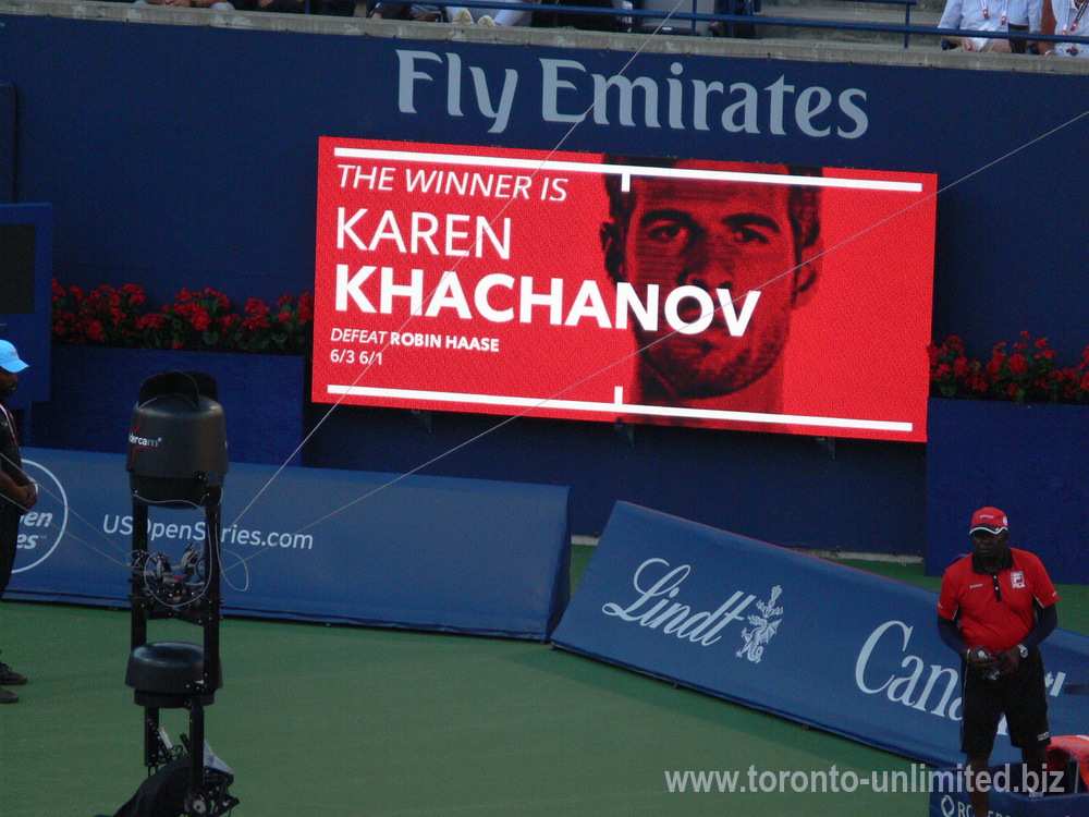 The Winner is Karen Khachanov August 10, 2018 Rogers Cup Toronto