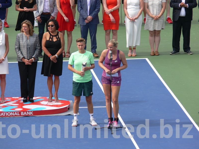Rogers Cup Doubles Finalist are addressing the crowd in front of the microphone, August 11, 2019 Rogers Cup