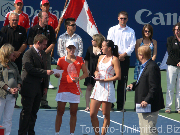 Justine Henin Champion and Jelena Jankovich Finalist. Closing cremony Rogers Cup 2007 Toronto! 
