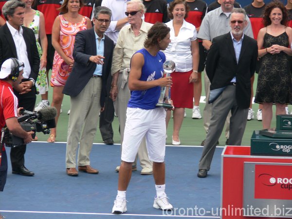 Rafael Nadal and his Trophy.