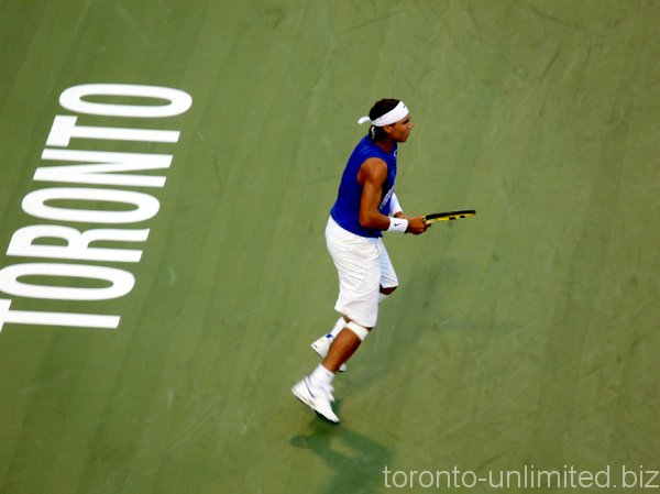 Rafael Nadal on the Court in Toronto Rogers cup 2008.