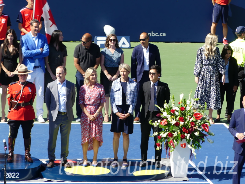 National Bank Open 2022 Toronto - Singles Final with Closing Ceremony with Ken Crosina master of ceremonies speaking.