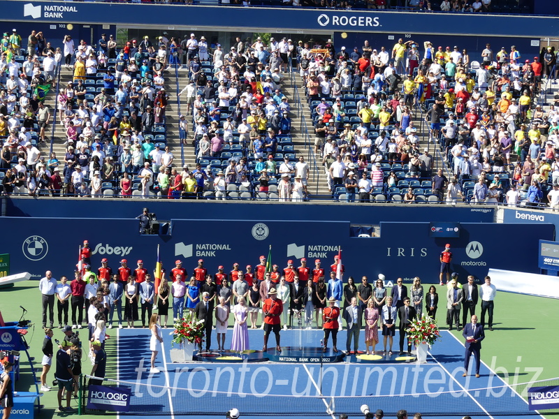 National Bank Open 2022 Toronto - Singles Final with Closing Ceremony with Ken Crosina master of ceremonies speaking.