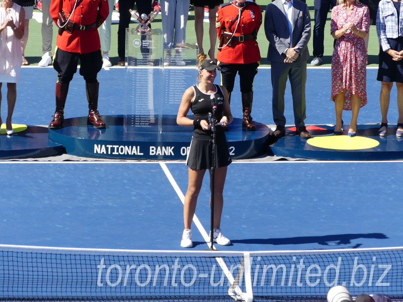 National Bank Open 2022 Toronto - Singles Final with Trophies presentation Beatriz HADDAD MAIA speaking