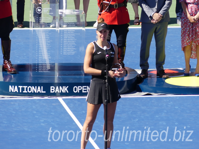 National Bank Open 2022 Toronto - Singles Final with Trophies presentation Beatriz HADDAD MAIA speaking