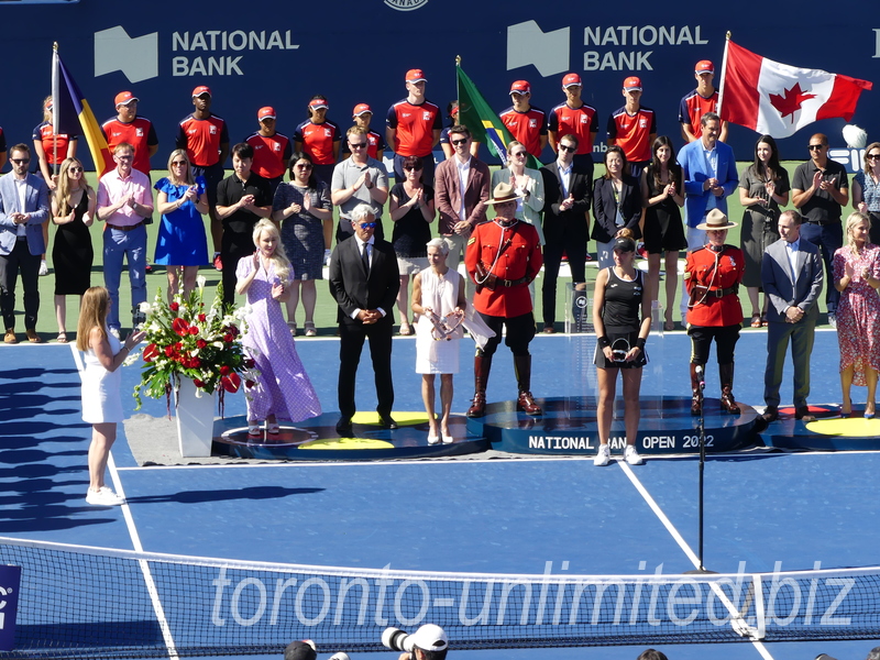 National Bank Open 2022 Toronto - Singles Final with Trophies presentation Beatriz HADDAD MAIA with her Trophy