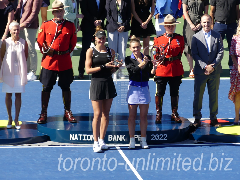 National Bank Open 2022 Toronto - Beatriz HADDAD MAIA BRA and Simona HALEP ROU with their Trophies