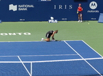 National Bank Open 2022 Toronto - Singles Final - Beatriz HADDAD MAIA tieing her shoelace