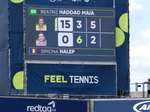   Scoreboard with  Beatriz HADDAD MAIA BRA Vs.[15] Simona HALEP ROU 