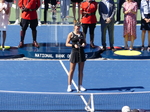         National Bank Open 2022 Toronto - Singles Final with Trophies presentation Beatriz HADDAD MAIA speaking