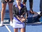National Bank Open 2022 Toronto - Champion Simona Halep with her Trophy speaking Sunday 14, August 2022