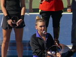 National Bank Open 2022 Toronto - Champion Simona Halep with her Trophy speaking Sunday 14, August 2022