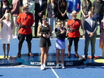  National Bank Open 2022 Toronto - Beatriz HADDAD MAIA BRA and Simona HALEP ROU with their Trophies