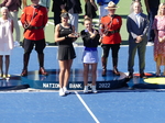  National Bank Open 2022 Toronto - Beatriz HADDAD MAIA BRA and Simona HALEP ROU with their Trophies