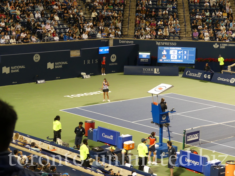 Daria Kasatkina on Stadium Court playing