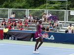 Asia MUHAMMAD USA on the photo playing  Madison KEYS USA on Court on Court 1, Monday, August 8 2022