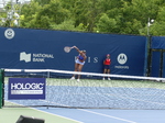 Madison KEYS USA serving Asia Muhammad  on Court 1, Monday August 8 2022