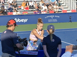 [3] Maria SAKKARI GRE is on the Court now preparing the play Thursday, August 11, 2022