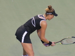 Belinda Bencic on Stadium Court playing Beatriz HADDAD MAIA BRA in Quarterfinal match Friday, August 12, 2022