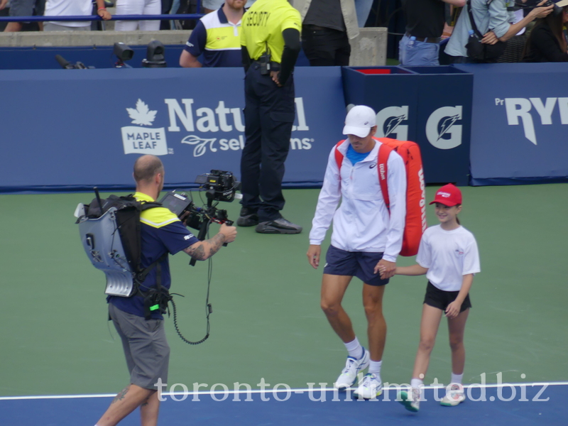 Start of Singles Championship National Bank Open 2023 with Alex DE MINAUR (AUS) coming to Centre Court 