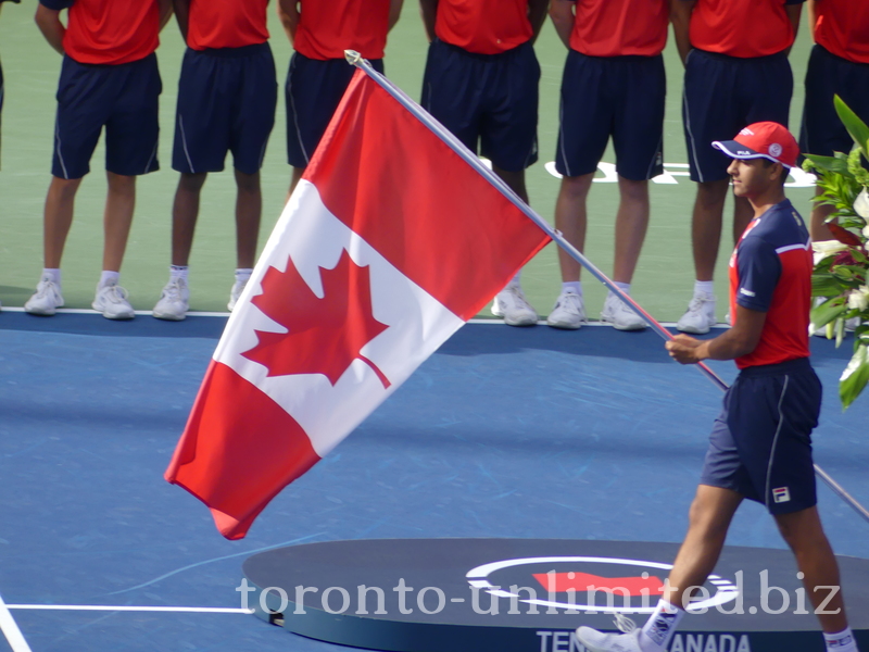 The Canadian Flag is the symbol of the Canadian Open Tennis Championship, as it is known around the World.