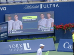 Billboard announcing DOUBLES FINAL Rajeev RAM (USA) Joe SALISBURY (GBR) [3] vs. Marcelo AREVALO (ESA) Jean-Julien ROJER (NED)