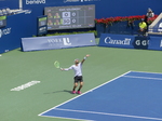 Marcelo AREVALO (ESA) serving for the first game