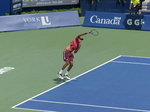 Rajeev RAM (USA) serving in doubles Championship 