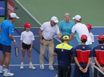 Ceremonial coin toss to start singles final National Bank Open 2023 presented by Rogers. 