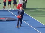 Ken Crosina is the master of the ceremonies for Tennis Canada and is very popular with the fans.
